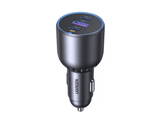 UGREEN 130W Dual Type-C & 1x USB Ports Metal Car Charger – EC705 – 35025 – 1 Year Warranty