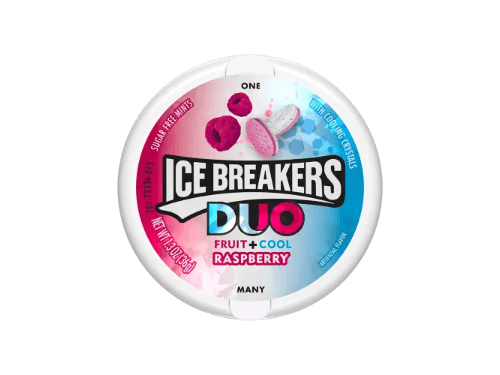 ICE BREAKERS – Duo Raspberry Fruit + Cool Sugar Free Mints