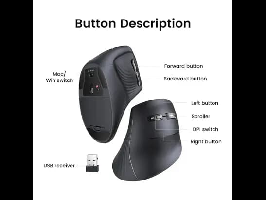 Ugreen Multi-mode Vertical Wireless Mouse – 25444 (4)