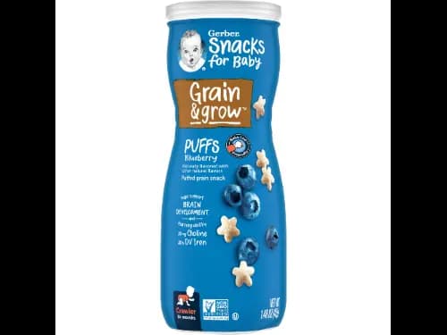 Gerber Snacks for Baby Grain & Grow Puffs in the Blueberry 42G