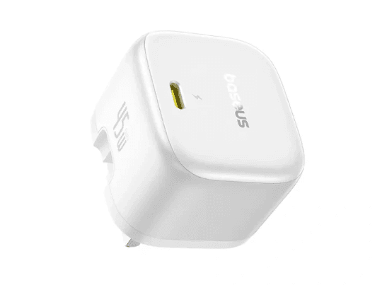 Baseus 45W PicoGo AE11 GaN 6 Type-C Fast Charger – Moon White (E0120J01)