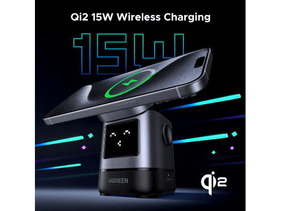 UGREEN 2-in-1 UNO Series Qi2 Magnetic Station Wireless Charger – W709 – 45775 – 1 Year Warranty (2)