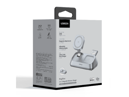UGREEN MagFlow Qi2 25W 3-in-1 Magnetic Wireless Charger – W711 – 55678 – 1 Year Warranty (5)