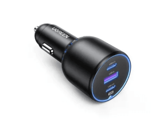 UGREEN 130W Dual Type-C & 1x USB Ports Metal Car Charger – EC705 – 35025 – 1 Year Warranty (2)