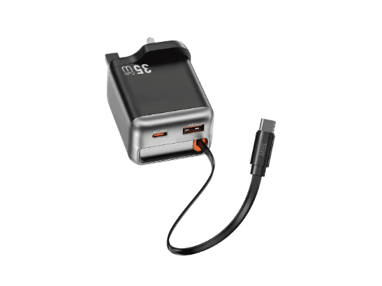 Wiwu WI-G029 Helix 35w PD+QC Gan Fast Charger Black