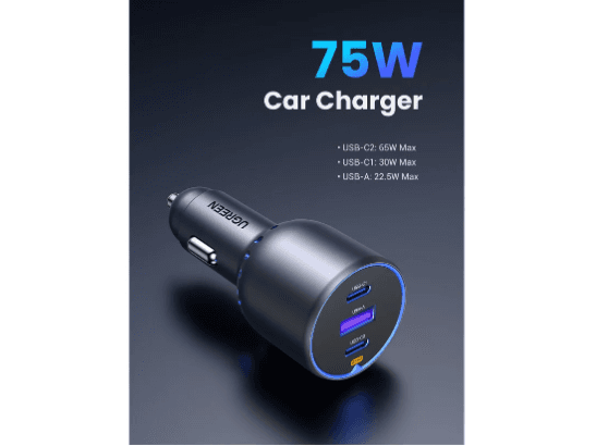 UGREEN 75W Dual Type-C 1x USB Ports Metal Car Charger – EC703 – 35024 – 1 Year Warranty (3)