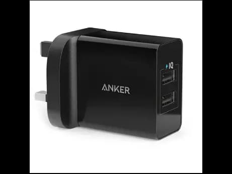 Anker 24W 2-Port USB Charger UK Black with Offline Pack