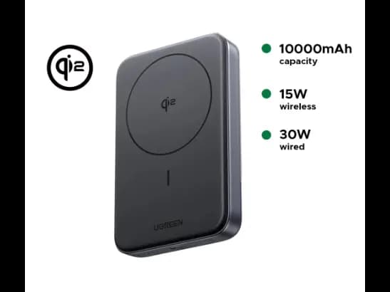 UGREEN 10000mAh 30W Qi2 Magnetic Wireless Power Bank – PB761 – 45763 – 1 Year Warranty