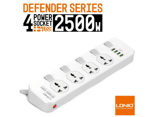LDNIO SC4408 Extension Cord with 4 Power Socket USB Ports (2)