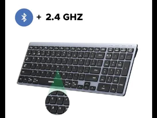 UGREEN Multi Mode Rechargeable Wireless & Bluetooth Keyboard – K552 – 75163 – 1 Year Warranty