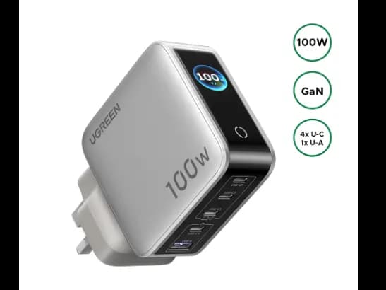 UGREEN 100W Nexode Pro 5-Port GaN Fast Charger with Smart Display UK – X773 – 65621B – 1 Year Warranty