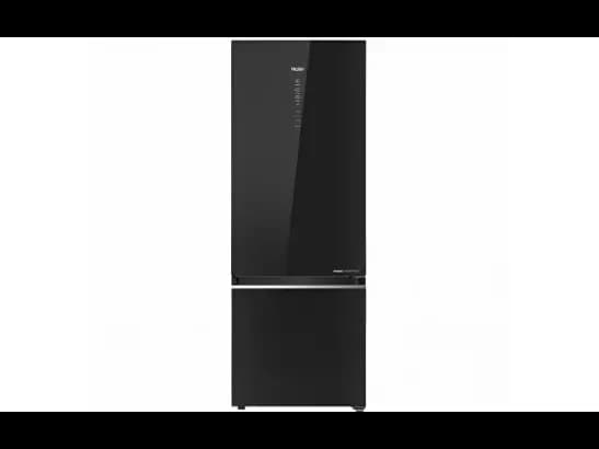 Haier 355L Double Door Inverter Bottom Freezer Refrigerator - Black Glass
