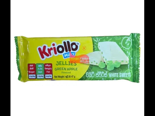 Kriollo Milky Jellies Green Apple White Sweets 47g