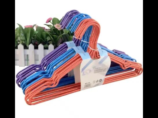 Clothes Hanger Lightweight Space Saving Iron Plastic Dip - 10 pcs in one pack