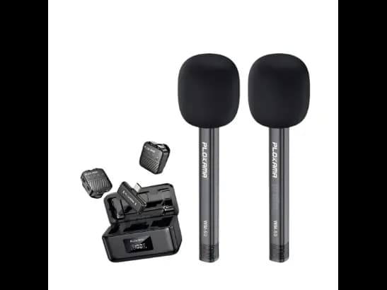Plokama WM-80 Wireless Lavalier Microphone & Handheld Stick with 3 months warranty