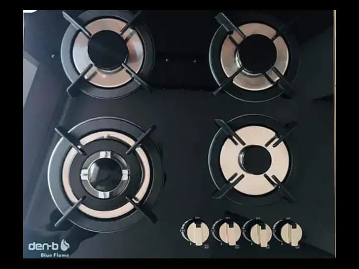 Den-b 4 Burner Black Tempered Glass Cooker Hob (2)