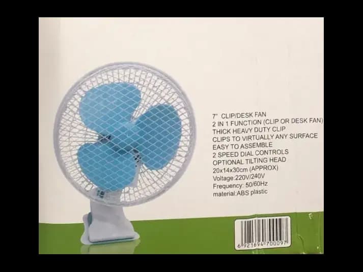 Cyber 2 In 1 Clip And Table Fan 20W CYCF-889 Blue With White Oscillating with warranty (5)