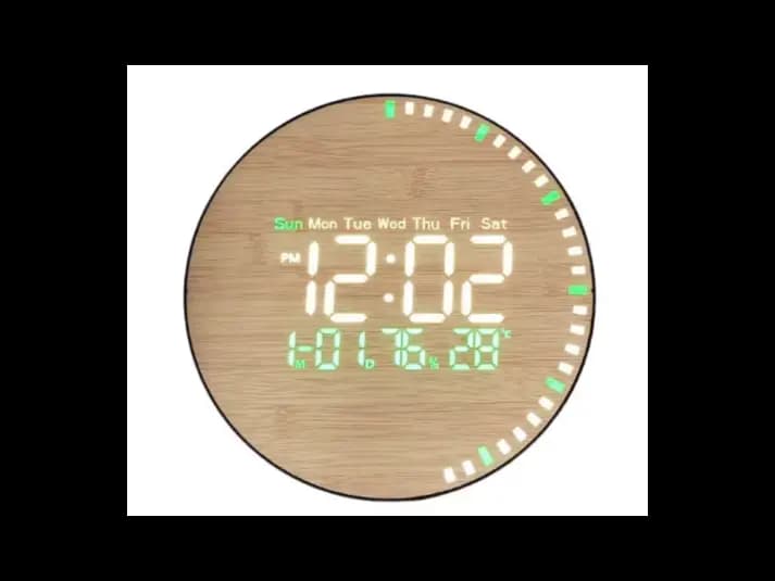 Wall and Table Clock Wooden Green 26cm with Remote Control DS-5823L