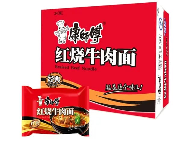 Master Kong Braised Beef Instant Noodles (24 bags/A box)
