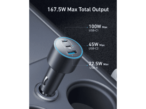 Anker Nano Car Charger (167.5W, 3 Ports) - A2737 (2)