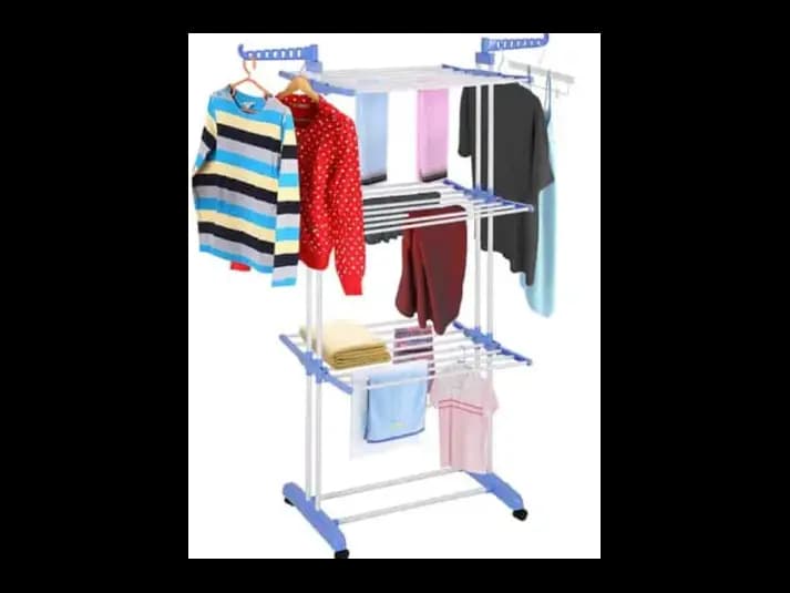 3 Layers Folding Clothing Rack Hanger Towel Rack (2)