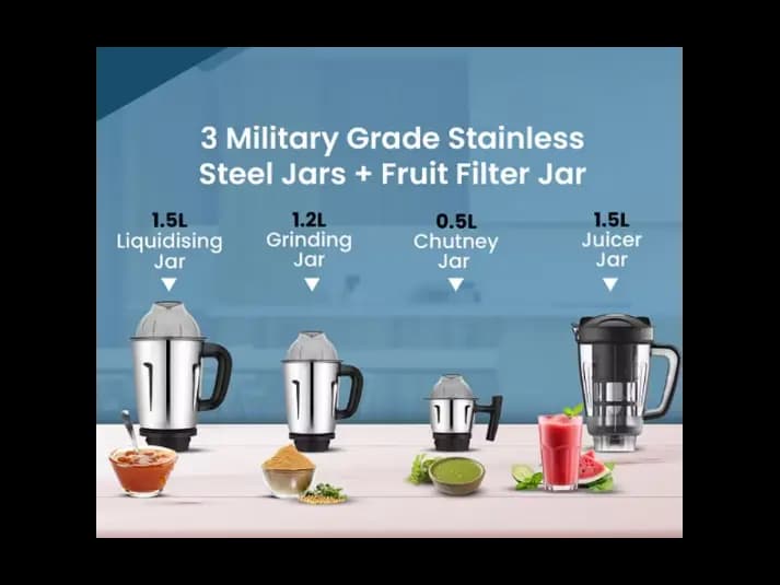 Bajaj Military Series Evoque 4 Jar 1000W Mixer Grinde (5)