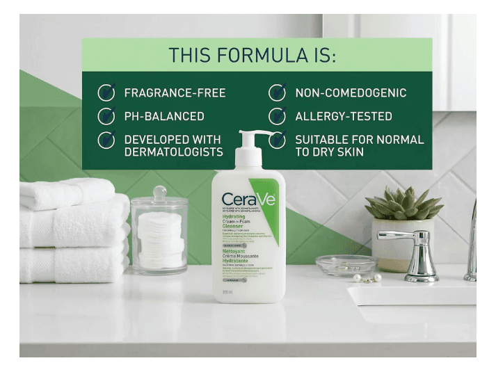 Cerave Hydrating Cream-to-Foam Cleanser 355ml (4)