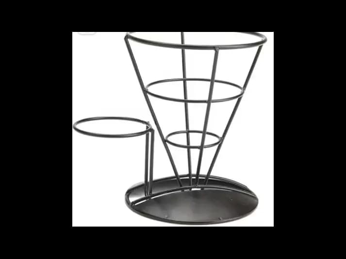 Cone French Fry Holder with Sauce Cup / Condiment Holder (2)