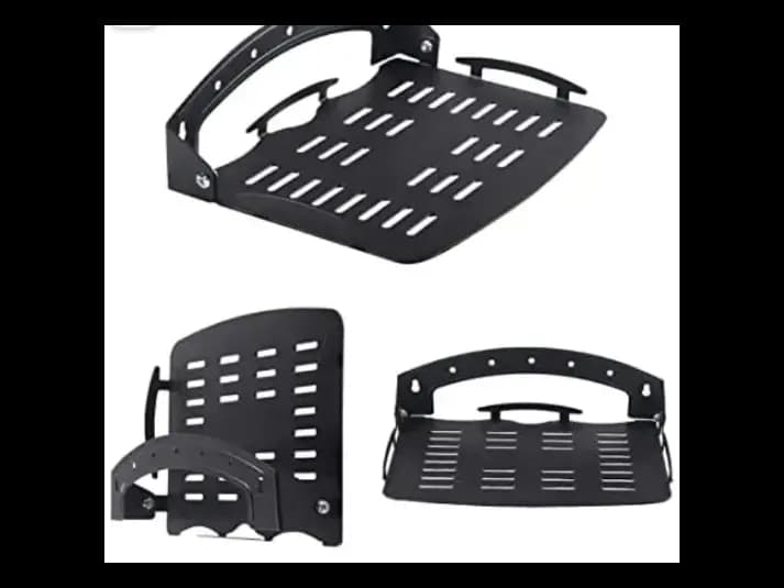 Steel Wall Mount Shelf Bracket for TV Accessories, DVD, PlayStation, Projector WiFi Router, Modem, TV Set Top Box Stand, (LIMITED EDITION BLACK)