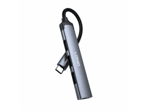 LDNIO DS-104C USB-C 2.0×3 3.5mm Audio Data Transmission Hub Adapter (2)