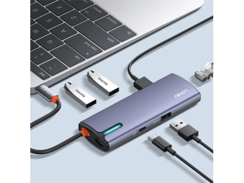 LDNIO DS-16U PD100W Type-C Multi-function Docking Station Type-C To PD*1+USB2.0*1+US B3.0*3+RJ45*1