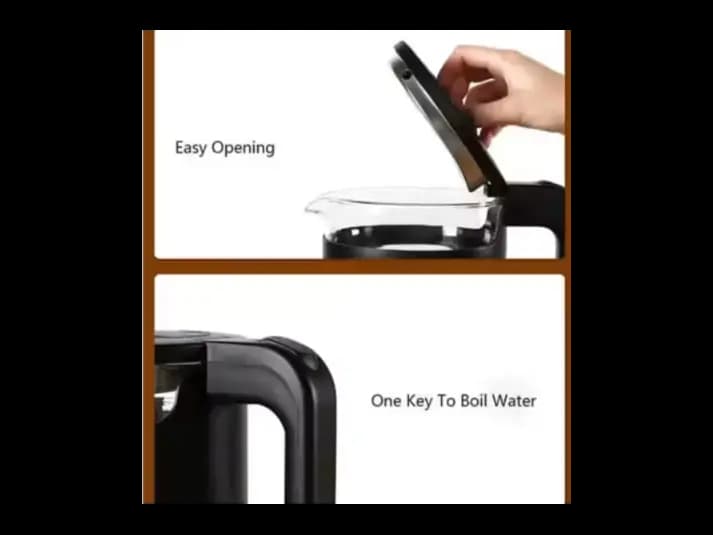 Richpower High Borosilicate Glass Cordless Electric Kettle – 1500W (Black) (4)