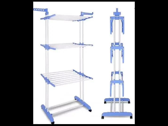 3 Layers Folding Clothing Rack Hanger Towel Rack