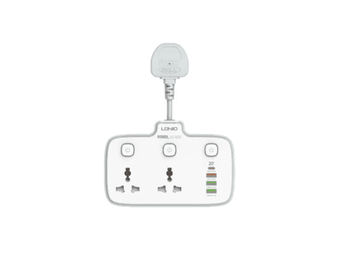 LDNIO SC2413 Rate Power:2500W 1PD+QC3.0+2 AutoID 2 Universal Outlets