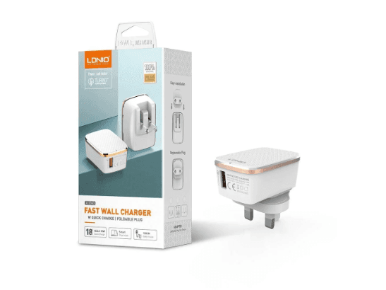 LDNIO 18W QC3.0 Home Charge Adapter 1 x USB Travel Adapter with USB to Type-C 1m Cable – A1204Q (3)