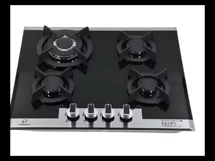 Premium 4 Burner Glass Top Cooker Hob with Flame Failure Device (FFD) Black