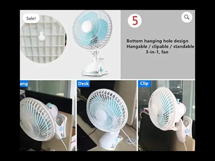 Cyber 2 In 1 Clip And Table Fan 20W CYCF-889 Blue With White Oscillating with warranty (4)