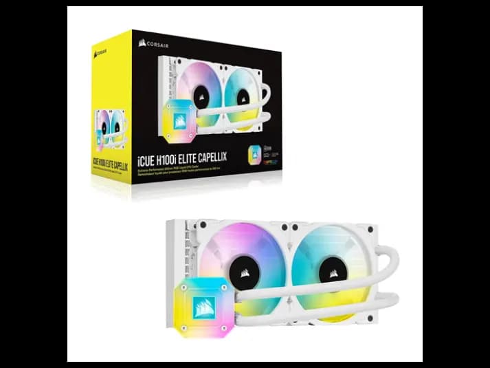 Corsair Icue H100i Elite Capellix Xt Liquid CPU Cooler White 240mm (3)