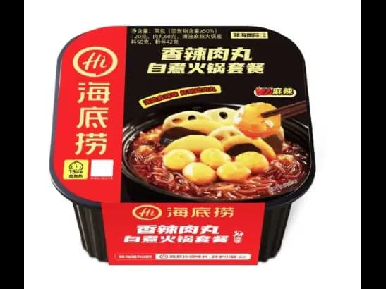 Spicy chicken meatball self heating hotpot