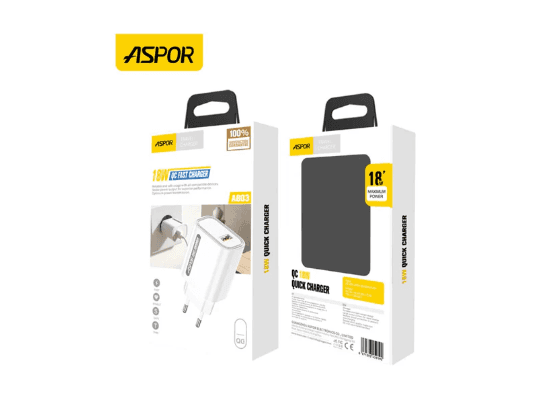 Aspor A803 18W Fast Charger QC 3.0 Adapter (3)