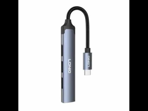 LDNIO DS-104C USB-C 2.0×3+3.5mm Audio Data Transmission Hub Adapter
