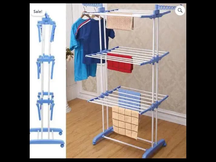 3 Layers Folding Clothing Rack Hanger Towel Rack (4)