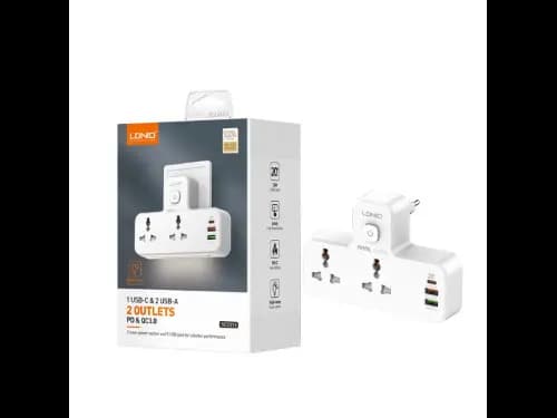 LDNIO SC2311 2 Port with 1 USB-C and 2 USB-A Power Socket UK Plug (3)