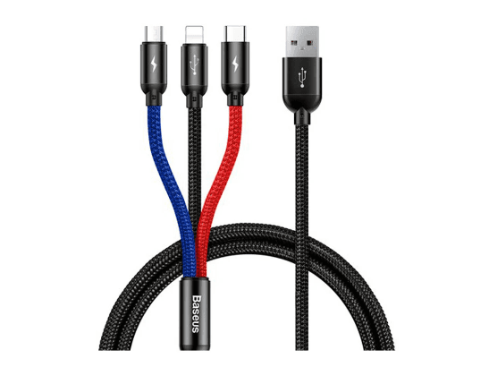 Baseus Three Primary Colors - 3 in 1 Cable - Micro, Lightning & Type C