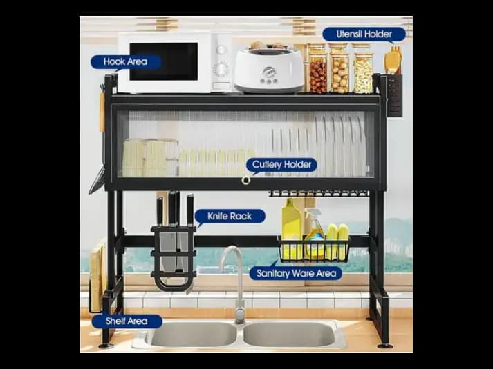 High Quality Coated Over The Sink Dish Rack 37.40inch (3)