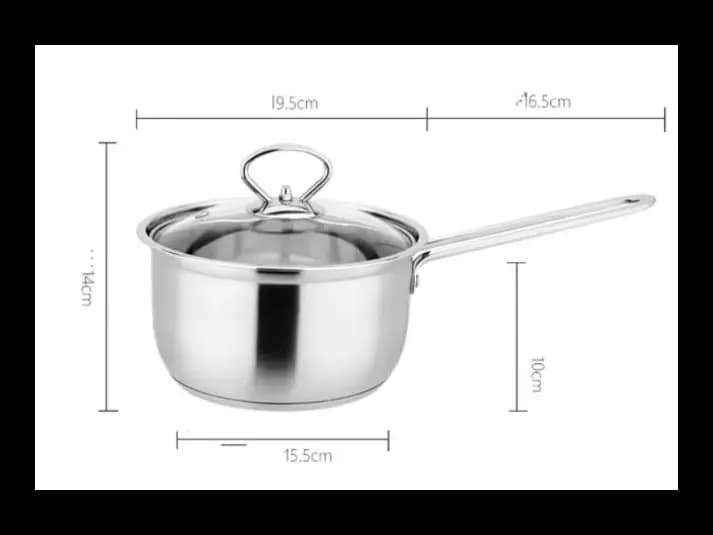Premium Rich Stainless Steel Sauce Pan & Tea Pot – Durable, Elegant Cookware 100% Food Safe (2)