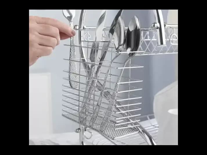 Two-Tier Kitchen Dish Rack – Silver (2)