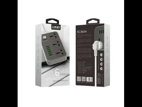 LDNIO SC3604 PD20W POWER SOCKET 6USB Ports POWER CORD:2M (4)
