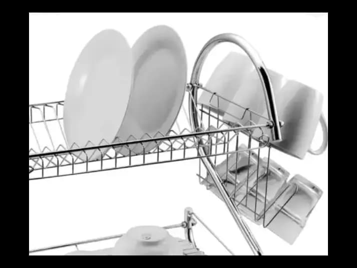 Two-Tier Kitchen Dish Rack – Silver (3)
