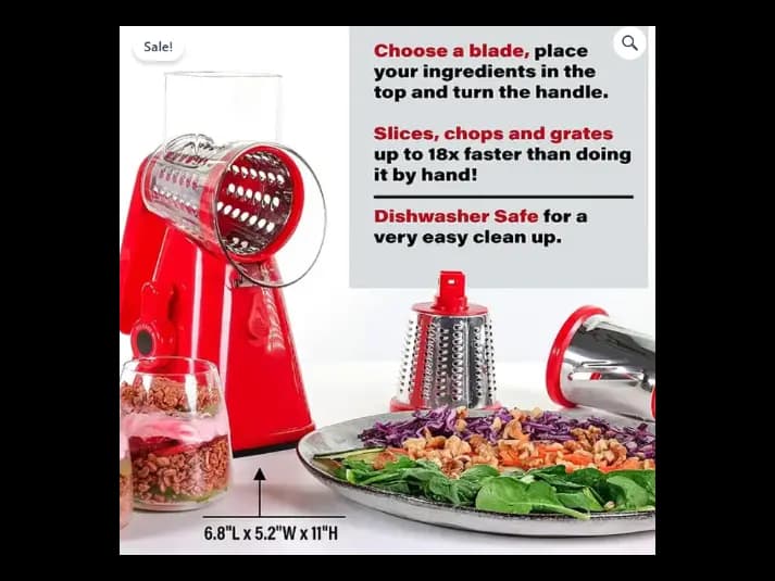 Nutri-Slicer 3-in-1 Spinning Counter-top Food Slicer and Grater (7)